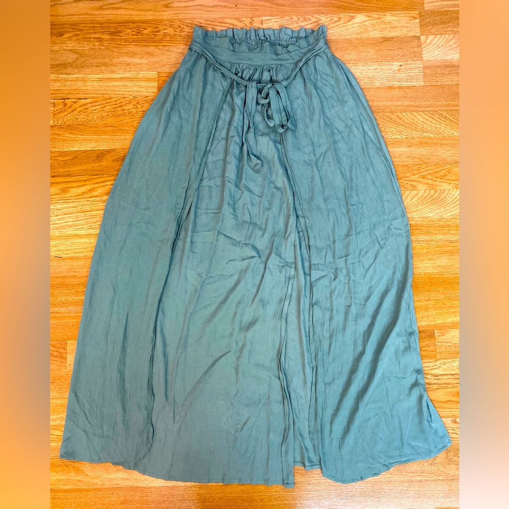 Derek Heart Juniors' Belted Maxi Skirt With Wrap Panels